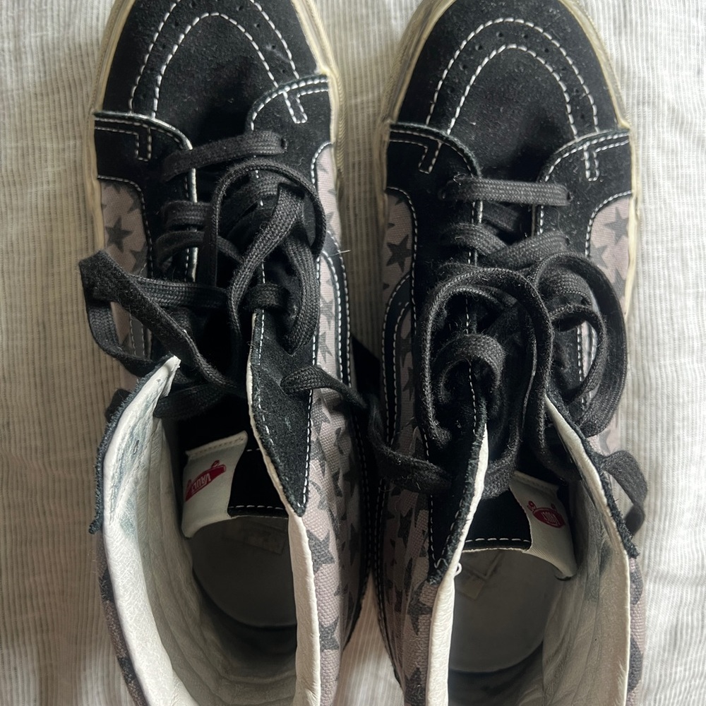 Bianca Chandon Vans Black and Gray Star-Print High-Top Sneakers